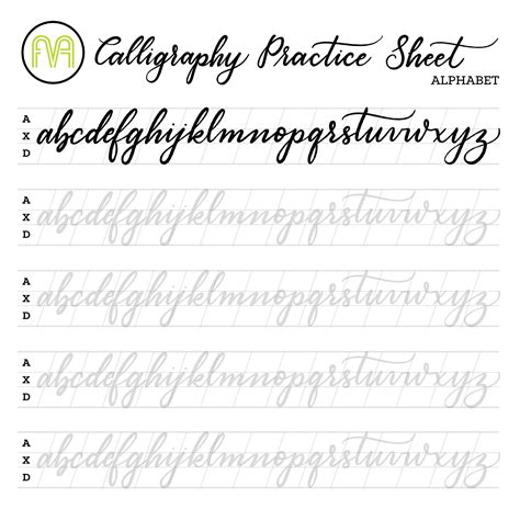 calligraphy printable worksheets