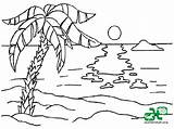 Mewarnai Pemandangan Alam Pantai Laut Gunung Bawah Buah Buahan Sawah sketch template