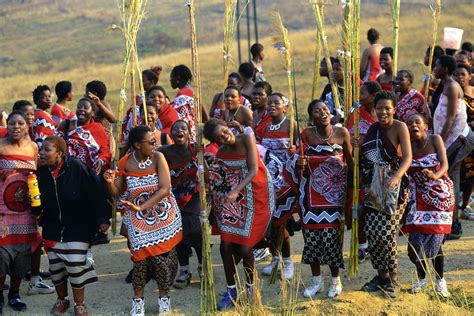 Zulu Girls Attend Umhlanga The Annual Reed Dance Festival Of Swaziland