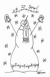 Snowman Stitchery Christmas Primitive Embroidery Snow Let Patterns Pattern Candle sketch template