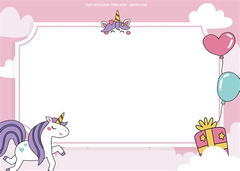 flashy purple unicorn birthday invitation templates type