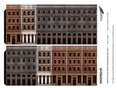 printable  paper city buildings template