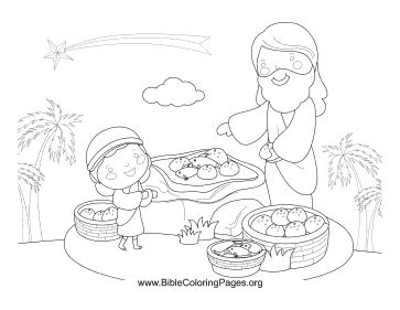 fish  loaves coloring page