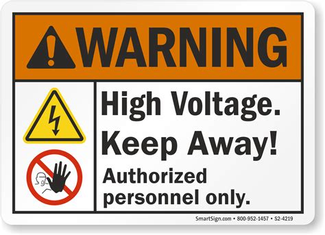 warning high voltage   sign sku