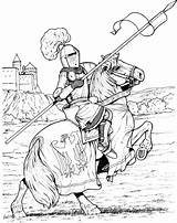 Medievali Cavalieri Knights Colouring Medioevo Castles Medieval sketch template