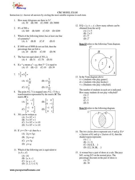 cxc mathematics paper  geometry space