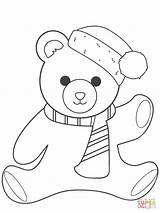 Coloring Teddy Bear Christmas Pages Printable Drawing Cartoon Print Cute Bears Color Sheets Template Simple Colouring Polar Colorings Teddybear Kids sketch template