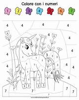 Unicorno Numeri Colora Sorridente Libri Materna Articolo sketch template