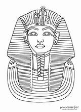 Tut King Mask Coloring Pages Egyptian Printable Kids Color Tutankhamun Outline Egypt Ancient Printables Colouring Old Print Cards Printcolorfun Fun sketch template