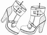 Schuhe Stiefel Malvorlagen Erwachsene Schuh Mädchen Sneakers Ostern sketch template