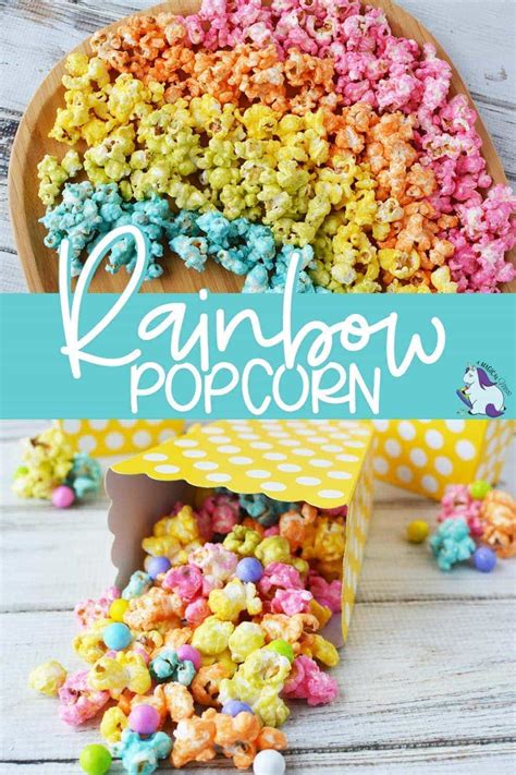 colorful rainbow popcorn st patricks  unicorn party