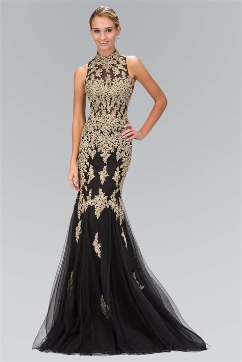 black  gold prom dressbeautifulll mermaid prom dresses lace tight prom dresses fab dress