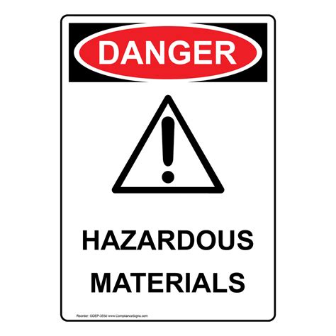 osha danger hazardous materials sign ode  hazardous material