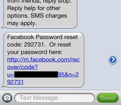 hack  facebook account    minute  sending   sms