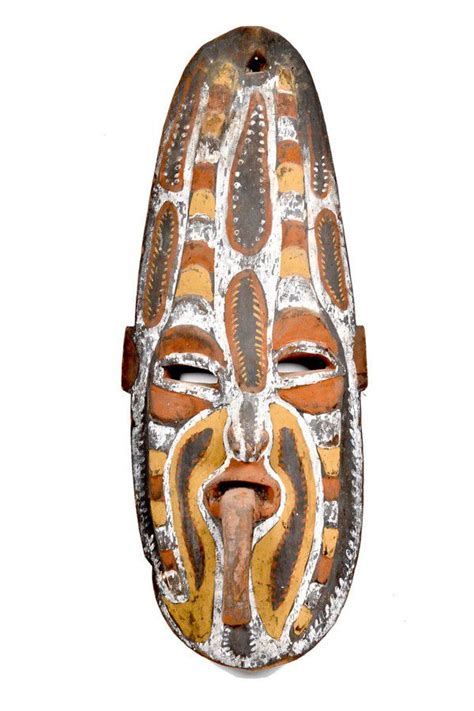 Papua New Guinea Ancestral Mask Polychrome Finish