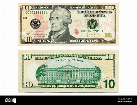 front   side    ten dollar bill stock photo royalty  image  alamy