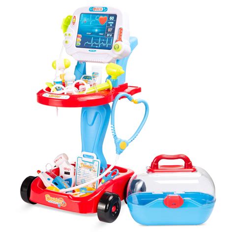 choice products play doctor kit  kids pretend medical station set  carrying case
