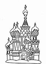 Coloring Moscow Kremlin Pages Cathedral Basil Colouring Supercoloring St Matryoshka Printable Russia Color Center Kids sketch template