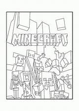 Coloring Minecraft Pages Kids Printable Popular Mobs sketch template