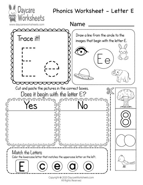 beginning sounds letter  phonics worksheet  preschool