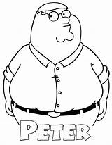 Peter Griffin Guy Family Coloring Color sketch template