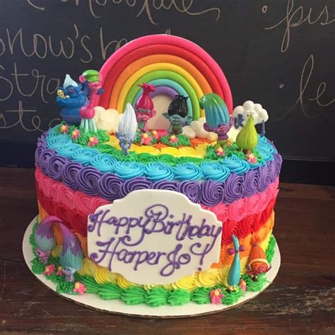 pin  danielle sobania  party ideas trolls birthday cake trolls