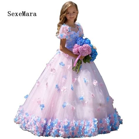 princess beautiful puffy dress girls pageant dress floral evening ball