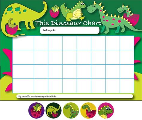 dinosaur potty chart printable  dinosaur reward charts stickers