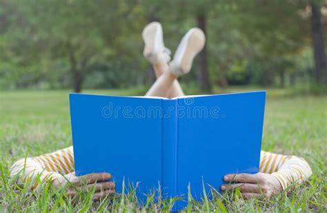 Girl Reading Book On Grass Stock Image Image Of Woman 28447655