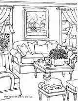 Coloring Pages Interior House Drawing Living Opera Room Adults Adult Rooms Drawings Printable Sydney Print Perspective Getcolorings Color Book Quote sketch template