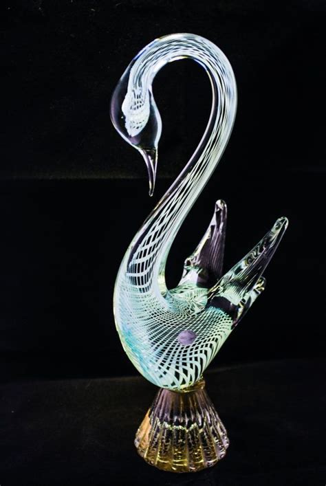 Italian Swan Figurine Murano Glass Murano Glass Birds