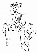 Pink Panther Coloring Print Panthers sketch template