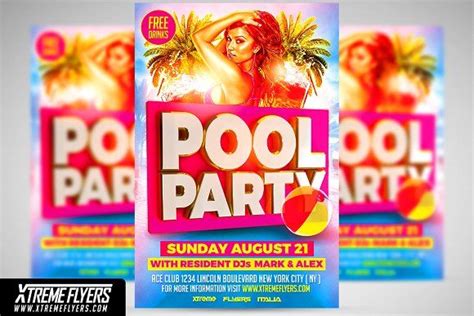 Pool Party Flyer Template Pool Party Flyer Party Flyer