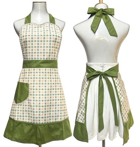 lovely sweetheart retro kitchen aprons woman girl cotton cooking salon