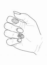 Coloring Nail Adult Book Hand Pages Designs Nails Colouring Drawing Color Polish Long Drawings Realistic Acrylic Girls Salon Books Amazon sketch template