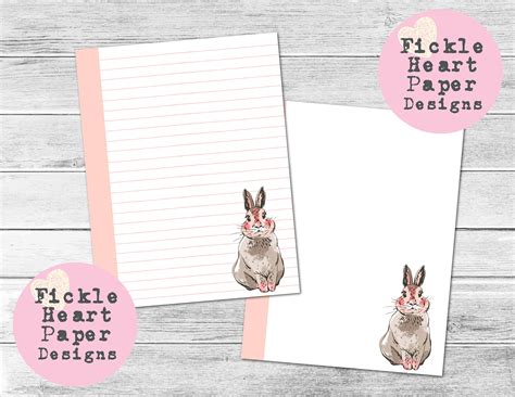 easter bunny lined paper rabbit lined paper letter writing etsy uk