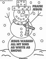 Christmas Coloring Sunday School Jesus Snowman Praise Pages Printable Church sketch template