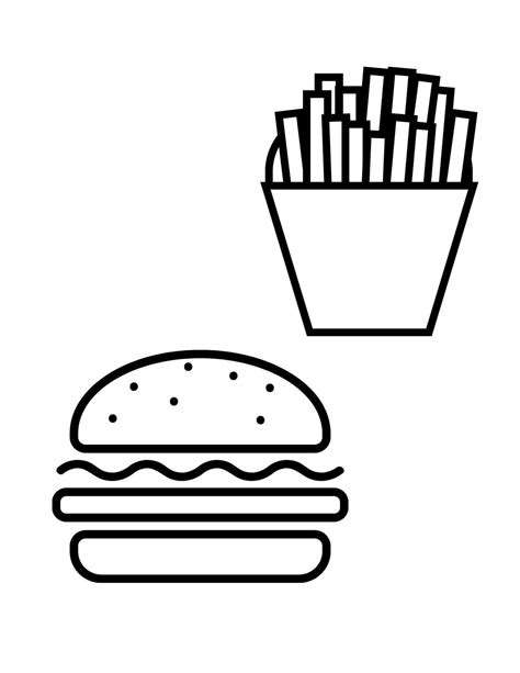 fast food coloring pages  printable pages etsy