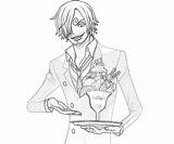 Sanji Piece Food Pages Coloring sketch template