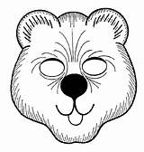 Animal Printable Masks Hunt Bear sketch template