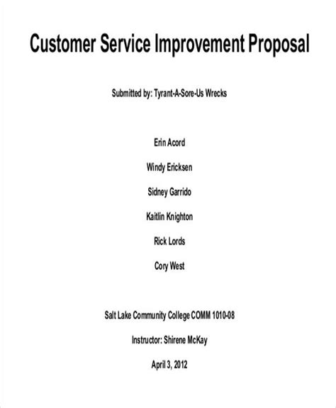 customer service proposal templates   word  format