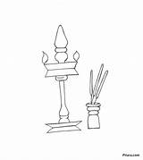 Diwali Lamp Bras Coloring Pitara Pages sketch template