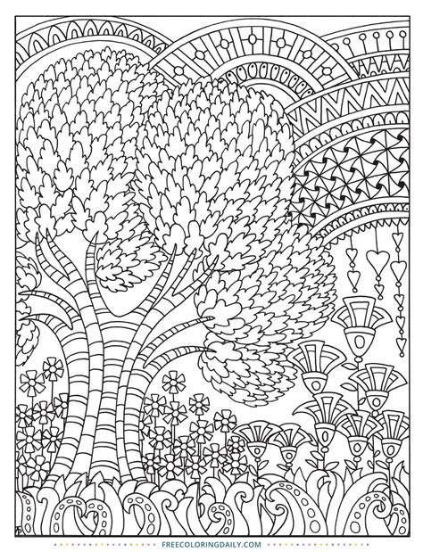 fun pattern nature scene coloring  coloring daily