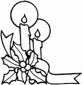 Christmas Coloring Pages Candles Decorations Candle Printable Line Drawing Cliparts Clipart Color Clip Drawings Ribbon Kids Xmas Natale Disegni Para sketch template