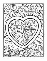 Coloring Pages Adult Swear Word Printable Book Print Words Visit Colouring Color Stress Away Quotes Cussing Books Hearts Pack Printables sketch template