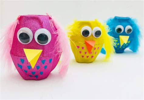 eggcellent egg carton owls arts crafts mas pas