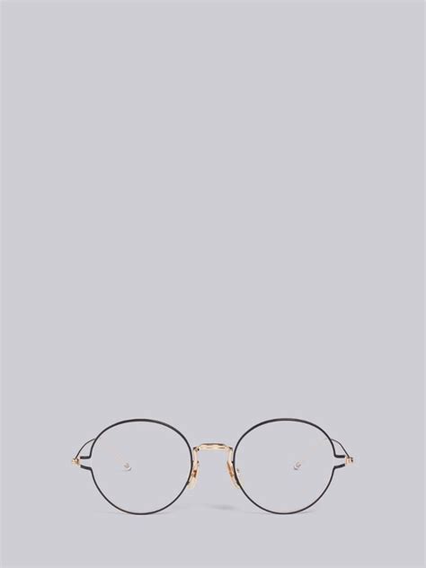 tb915 gold round eye glasses thom browne official