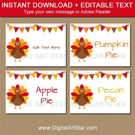 thanksgiving place cards thanksgiving labels thanksgiving buffet