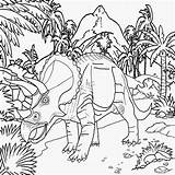 Triceratops Jurassic Colouring Land Volcanic Dinosaurs Dino Kids Colorare Disegni Drawing Caveman Habitat Getcolorings Horned Tsgos Rex Coloringfree Reptile Animals sketch template