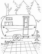 Coloring Pages Printable Trailer Camping Travel Campers Adult Vintage Happy Arrow Crafts Camper Colouring Template Instant Rv Color Trailers Etsy sketch template